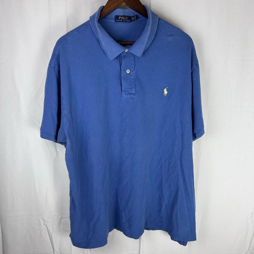 Polo Ralph‎ Lauren Shirt Mens Size 2XB Blue Cotton Golf Preppy